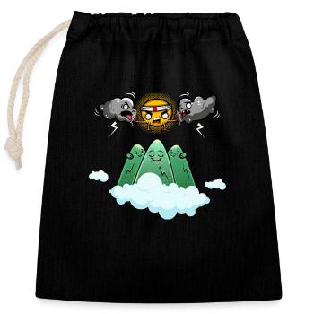 Moutain Sunshine - Sac cadeau en coton avec cordon (25 x 30 cm) - noir - Devant