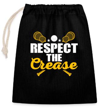 Respect The Crease Team Goalie Lacrosse Player - Verschließbarer Geschenkbeutel aus Baumwolle (25x30cm) - Schwarz - Vorne