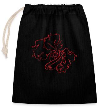 Poisson de combat - Sac cadeau en coton avec cordon (25 x 30 cm) - noir - Devant