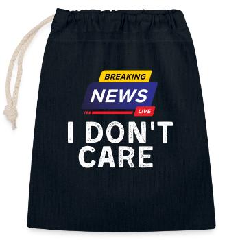 Breaking News - Closable cotton gift bag (25x30cm) - navy - Front