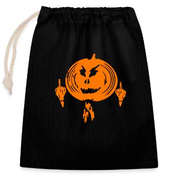 Jack o Fuck - Verschließbarer Geschenkbeutel aus Baumwolle (25x30cm) - Schwarz - Vorne