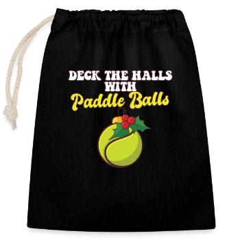 Deck Les couloirs avec entraîneur de joueur de paddle ball - Sac cadeau en coton avec cordon (25 x 30 cm) - noir - Devant