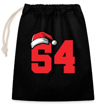 54 Number Christmas - Closable cotton gift bag (25x30cm) - black - Front