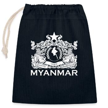 Myanmar Yangon Asien Birma Bamar Urlaub - Verschließbarer Geschenkbeutel aus Baumwolle (25x30cm) - Navy - Vorne