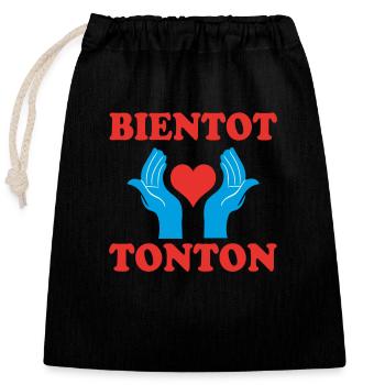 SOON TO BE UNCLE - Closable cotton gift bag (25x30cm) - black - Front