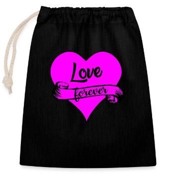 love forever - Verschließbarer Geschenkbeutel aus Baumwolle (25x30cm) - Schwarz - Vorne