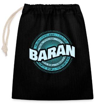 Gift idea Baran - Closable cotton gift bag (25x30cm) - black - Front