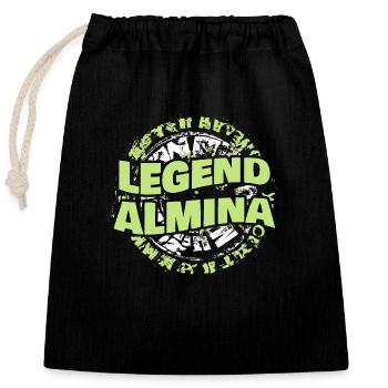 Almina en tant que femme - Sac cadeau en coton avec cordon (25 x 30 cm) - noir - Devant