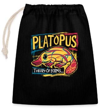 Platopus - Theory of Forms Philosophy - Closable cotton gift bag (25x30cm) - black - Front