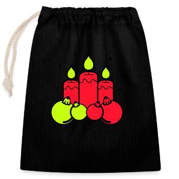 Bougies Noël Noël - Sac cadeau en coton avec cordon (25 x 30 cm) - noir - Devant