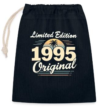 1995 Vintage - 30 Years - Closable cotton gift bag (25x30cm) - navy - Front