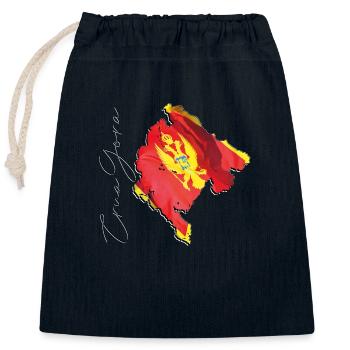 Montenegro Flagge in der Montenegro Landkarte ME - Verschließbarer Geschenkbeutel aus Baumwolle (25x30cm) - Navy - Vorne