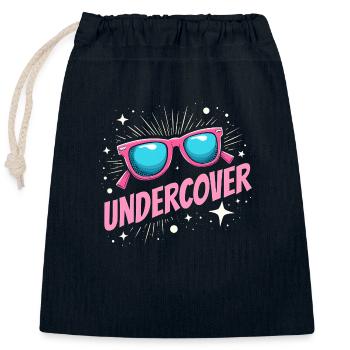Déguisement Undercover - Sunglasses Fun - Sac cadeau en coton avec cordon (25 x 30 cm) - bleu marine - Devant