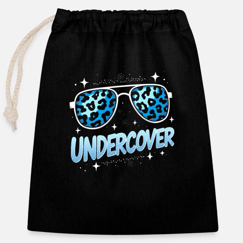 Discours sous couverture - Conception de lunettes de soleil - Sac cadeau en coton avec cordon (25 x 30 cm) - noir