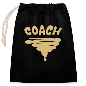 Profession Coach - Closable cotton gift bag (25x30cm) - black - Front