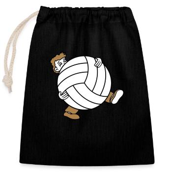 énorme volley-ball sport club ball ball wear s - Sac cadeau en coton avec cordon (25 x 30 cm) - noir - Devant