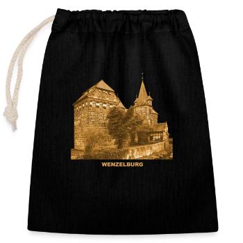 Wenzelburg Castle Lauf Pegnitz Franconia Bavaria - Closable cotton gift bag (25x30cm) - black - Front