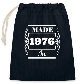 made in 1976 - Closable cotton gift bag (25x30cm) - navy - Front