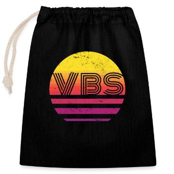 VBS Crew Vacation Bible School Squad Bible Study - Closable cotton gift bag (25x30cm) - black - Front
