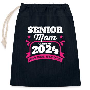 Senior Mom Class of 2024 Proud Mama Graduation - Verschließbarer Geschenkbeutel aus Baumwolle (25x30cm) - Navy - Vorne