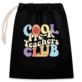 Cool Pre K Teachers Club Preschool Teacher - Verschließbarer Geschenkbeutel aus Baumwolle (25x30cm) - Schwarz - Vorne