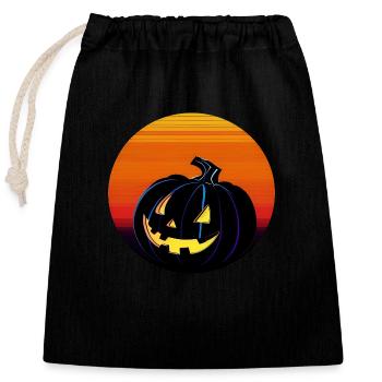 Halloween - Sac cadeau en coton avec cordon (25 x 30 cm) - noir - Devant