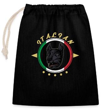Loup du Capitole Rome Italie Antique symbole - Sac cadeau en coton avec cordon (25 x 30 cm) - noir - Devant