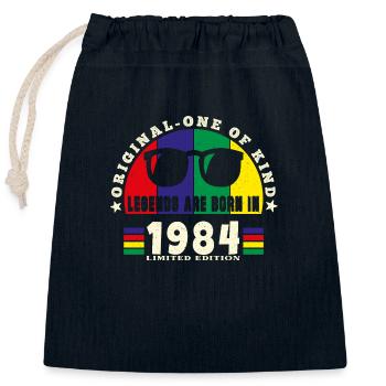 Original - Einzigartiges Geburtstagsgeschenk aus dem Jahr 1984. - Verschließbarer Geschenkbeutel aus Baumwolle (25x30cm) - Navy - Vorne