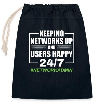 Network Administrator Network Engineer - Closable cotton gift bag (25x30cm) - navy - Front