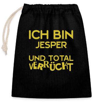 Geschenk für Jesper - Verschließbarer Geschenkbeutel aus Baumwolle (25x30cm) - Schwarz - Vorne