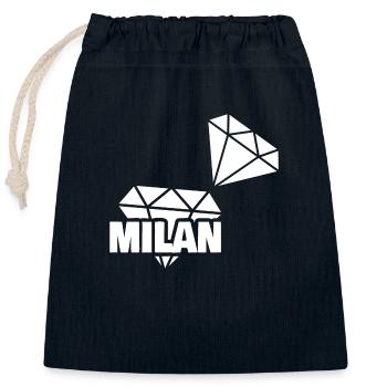 Milan as precious - Closable cotton gift bag (25x30cm) - navy - Front