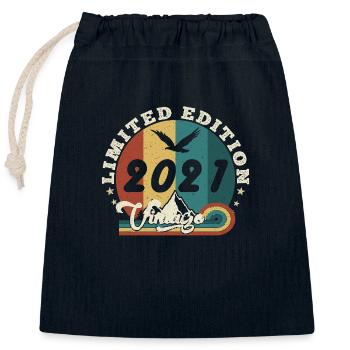 Jahrgang 2022 Retro - Bestseller - Verschließbarer Geschenkbeutel aus Baumwolle (25x30cm) - Navy - Vorne