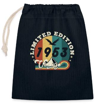 Vintage 1954 Retro - Best Seller - Closable cotton gift bag (25x30cm) - navy - Front