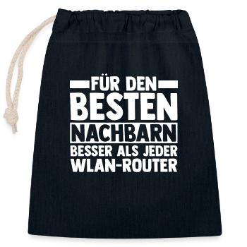 Neighborhood Best Neighbor - Closable cotton gift bag (25x30cm) - navy - Front
