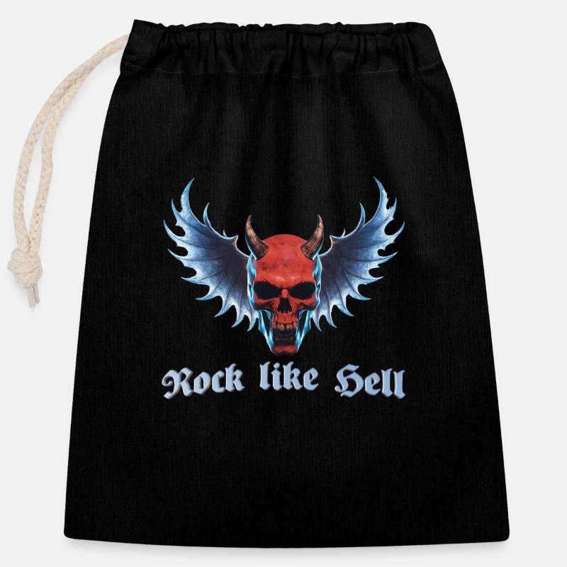 Wing Devil 2024 02 - Closable cotton gift bag (25x30cm) - black