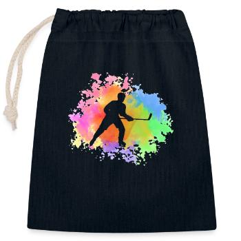 Eishockeyspieler Eishockey - Verschließbarer Geschenkbeutel aus Baumwolle (25x30cm) - Navy - Vorne