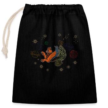 Faravahar Zoroastrianism Simurgh Persia - Closable cotton gift bag (25x30cm) - black - Front
