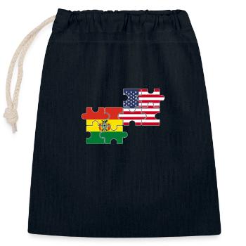 Bolivien USA Flagge Bolivianisch - Verschließbarer Geschenkbeutel aus Baumwolle (25x30cm) - Navy - Vorne