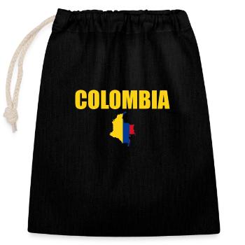 Colombia Karte Kolumbien Flagge Kolumbianer - Verschließbarer Geschenkbeutel aus Baumwolle (25x30cm) - Schwarz - Vorne