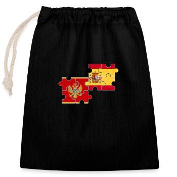 Montenegro Spanien Flagge Montenegriner - Verschließbarer Geschenkbeutel aus Baumwolle (25x30cm) - Schwarz - Vorne