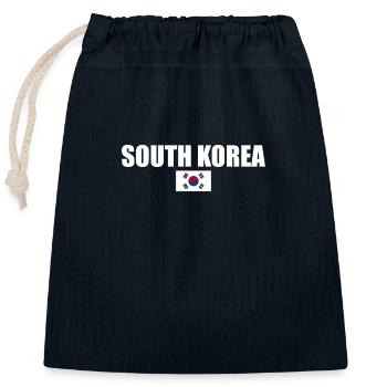 Corée du Sud Corée du Sud Drapeau coréen - Sac cadeau en coton avec cordon (25 x 30 cm) - bleu marine - Devant