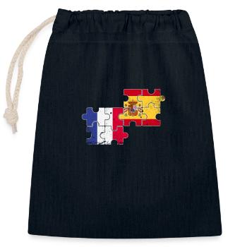 France Espagne Vintage drapeau Français - Sac cadeau en coton avec cordon (25 x 30 cm) - bleu marine - Devant