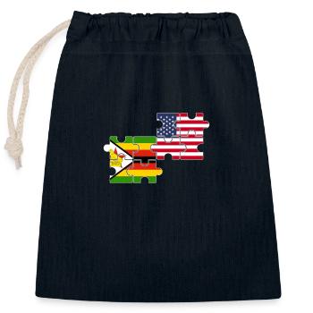 Zimbabwe, Etats-Unis, drapeau, Américain, Zimbabwéen - Sac cadeau en coton avec cordon (25 x 30 cm) - bleu marine - Devant