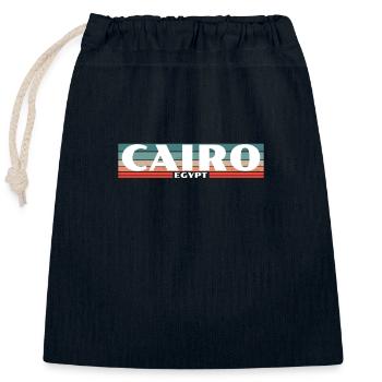 Le Caire Rétro Égypte Égypte Égypte Egypte Egyptienne Egypte - Sac cadeau en coton avec cordon (25 x 30 cm) - bleu marine - Devant