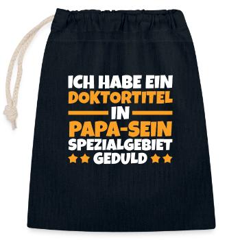 Father Dad - Closable cotton gift bag (25x30cm) - navy - Front