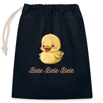Biele Biele Biele süße Ente - Verschließbarer Geschenkbeutel aus Baumwolle (25x30cm) - Navy - Vorne