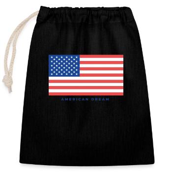 American dream - Sac cadeau en coton avec cordon (25 x 30 cm) - noir - Devant