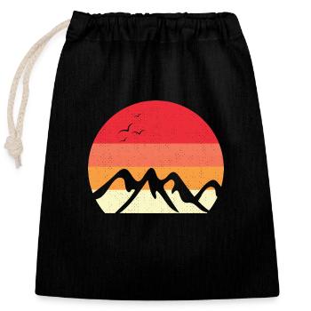 Mountain Sunset - Verschließbarer Geschenkbeutel aus Baumwolle (25x30cm) - Schwarz - Vorne