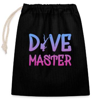 Dive Master, Tauchlehrer - Verschließbarer Geschenkbeutel aus Baumwolle (25x30cm) - Schwarz - Vorne