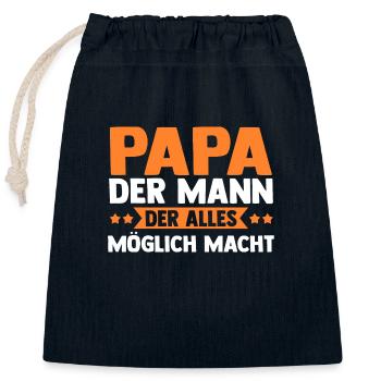 Father Dad - Closable cotton gift bag (25x30cm) - navy - Front